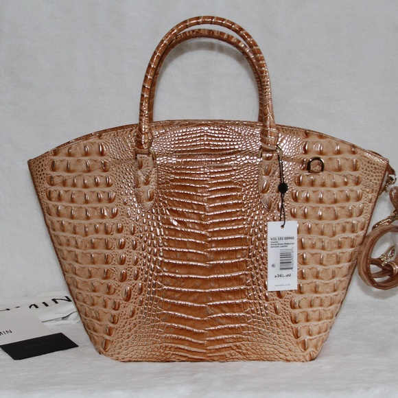 Brahmin Jeanne Tote Bag Honey Brown Melbourne Leather Purse NWT - Picture 3 of 7